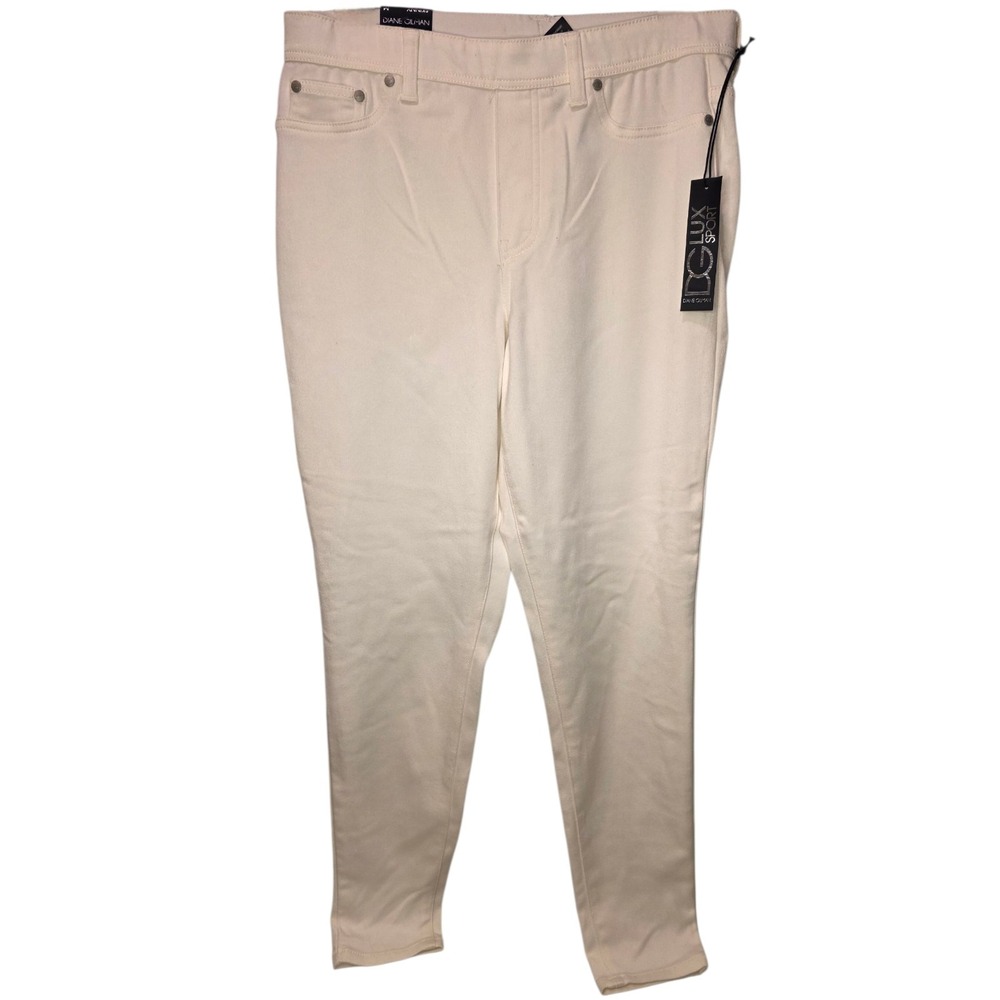 NWT Diane Gilman DG Lux Sport White Comfortable Skinny Leg Pants Size MED
